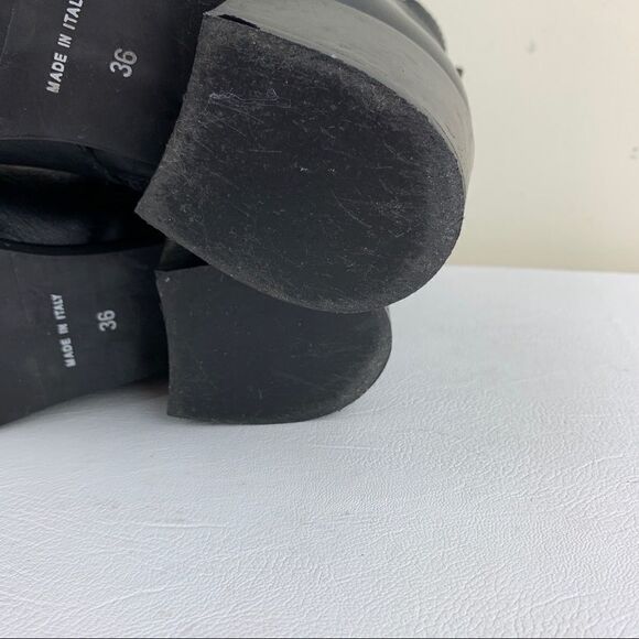 Fabianelli Black Leather Heeled Side-zip Booties S6 - Picture 12 of 14